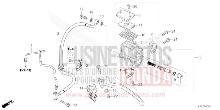 REAR BRAKE MASTER CYLINDER von ADV 350 IRIDIUM GRAY METALLIC (NHC65) von 2026